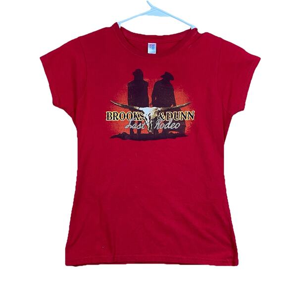 Brooks & Dunn Last Rodeo Tour T Shirt Red Women’s Small Country Concert Tee - Picture 1 of 8